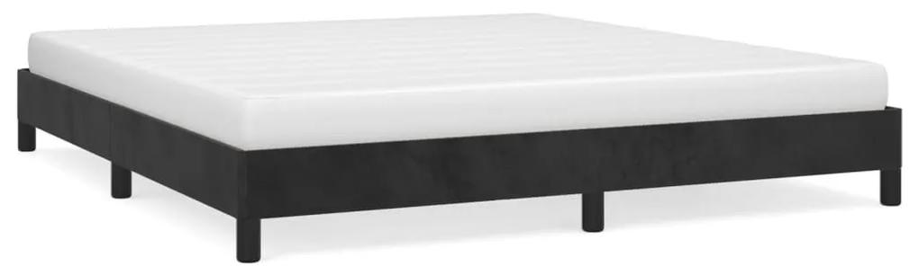 Cadru de pat, negru, 180 x 200 cm, catifea Negru, 25 cm, 180 x 200 cm