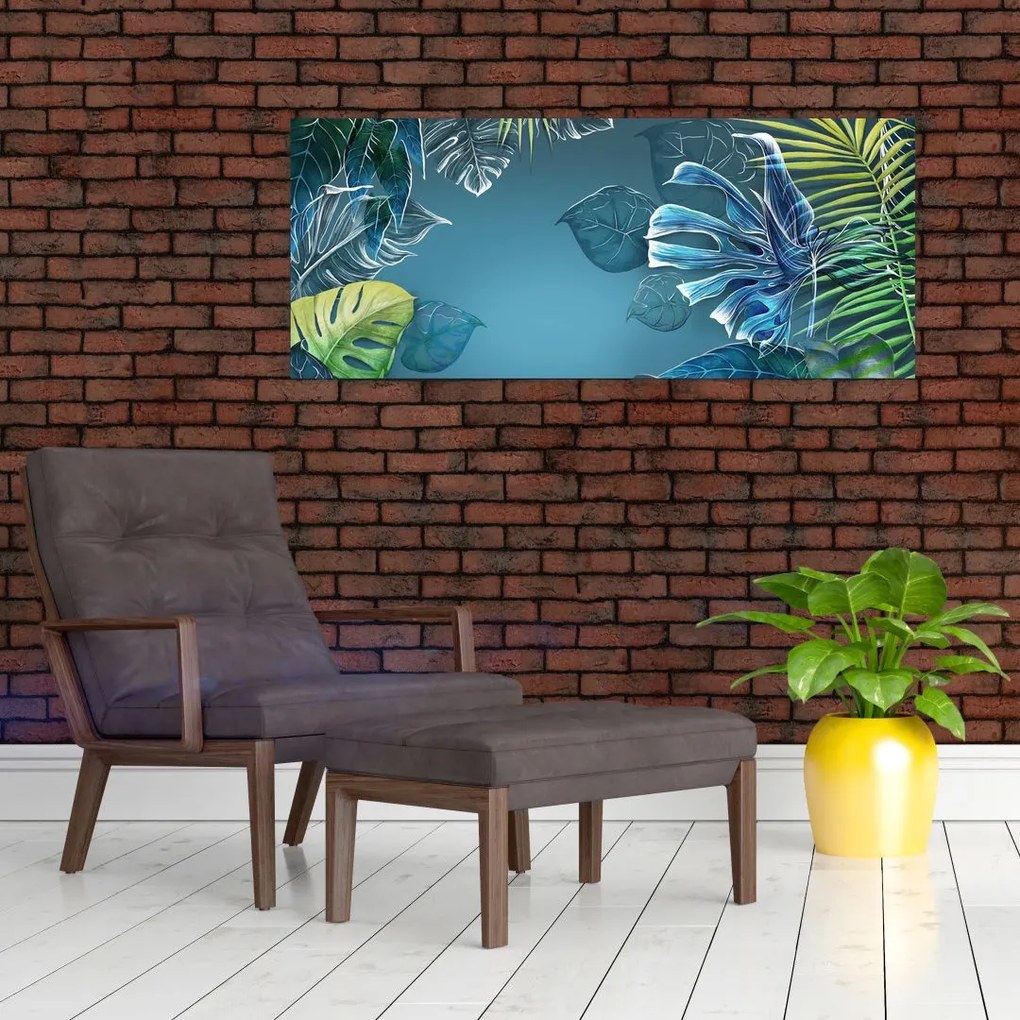 Tablou - Frunzele plantelor tropicale (120x50 cm)