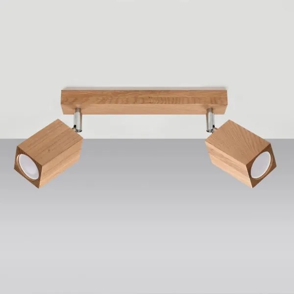 Spot KEKE 2xGU10/40W/230V stejar Sollux SL.1036