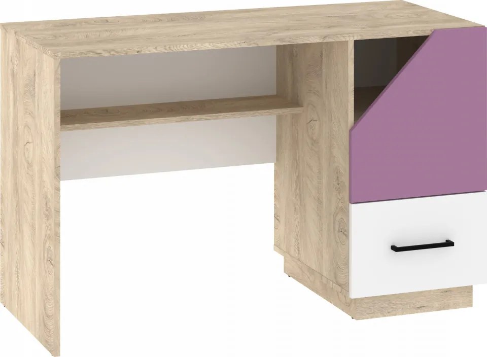 Pax Pax-01 Birou 120 1D1S Stejar Endgrain/Alb/Lavanda