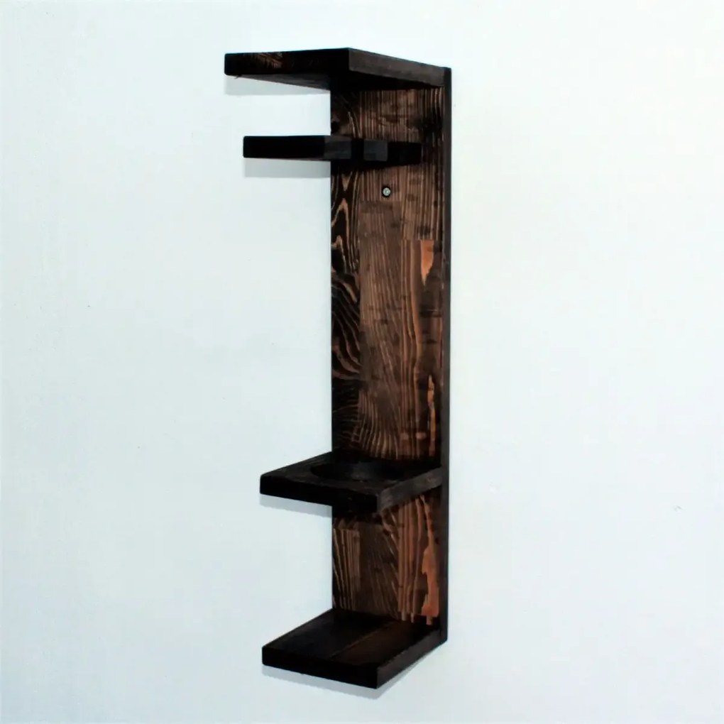 Suport sticla vin din lemn 1001 Homs 12 x 55 x 15 cm, Maro