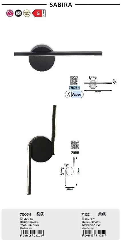 Aplica LED de perete stil modern ambiental, Sabira II