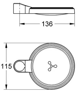 GROHE 27206000 - Suport pentru săpun RELEXA pentru bară de duș O 22 sau 25 mm, transparent