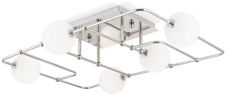 Plafoniera, Lustra aplicata tavan design modern PIPES, nickel plated
