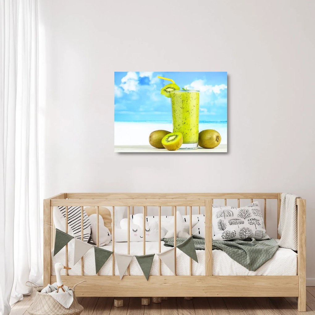 Tablou pe sticlă - smoothie kiwi (70x50 cm)
