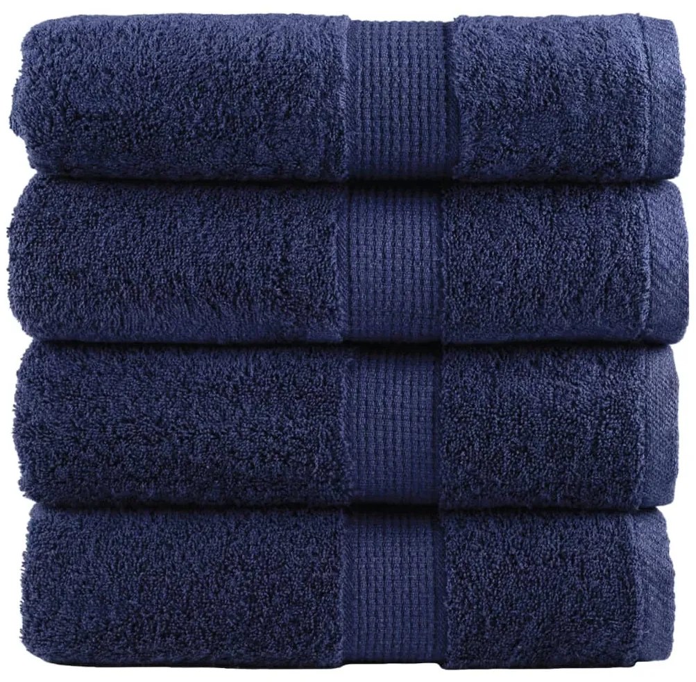 vidaXL Prosoape oaspeți premium SOLUND, 4buc. bleumarin 30x50cm 600gsm