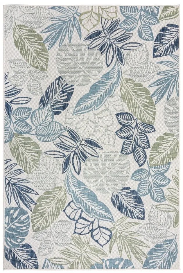 Covor pentru exterior și interior verde/albastru 200x290 cm Bella Leaf – Flair Rugs
