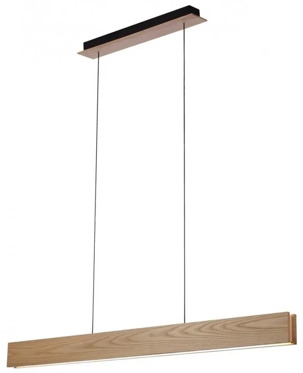 Lustra LED moderna design lemn natural Laria