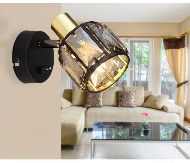 Aplica cu spot design modern INDIANA auriu, negru