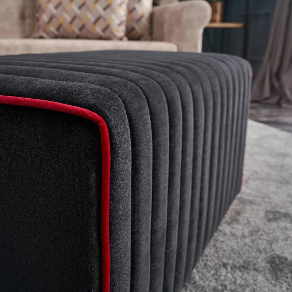 Taburet Mabel Pouf negru