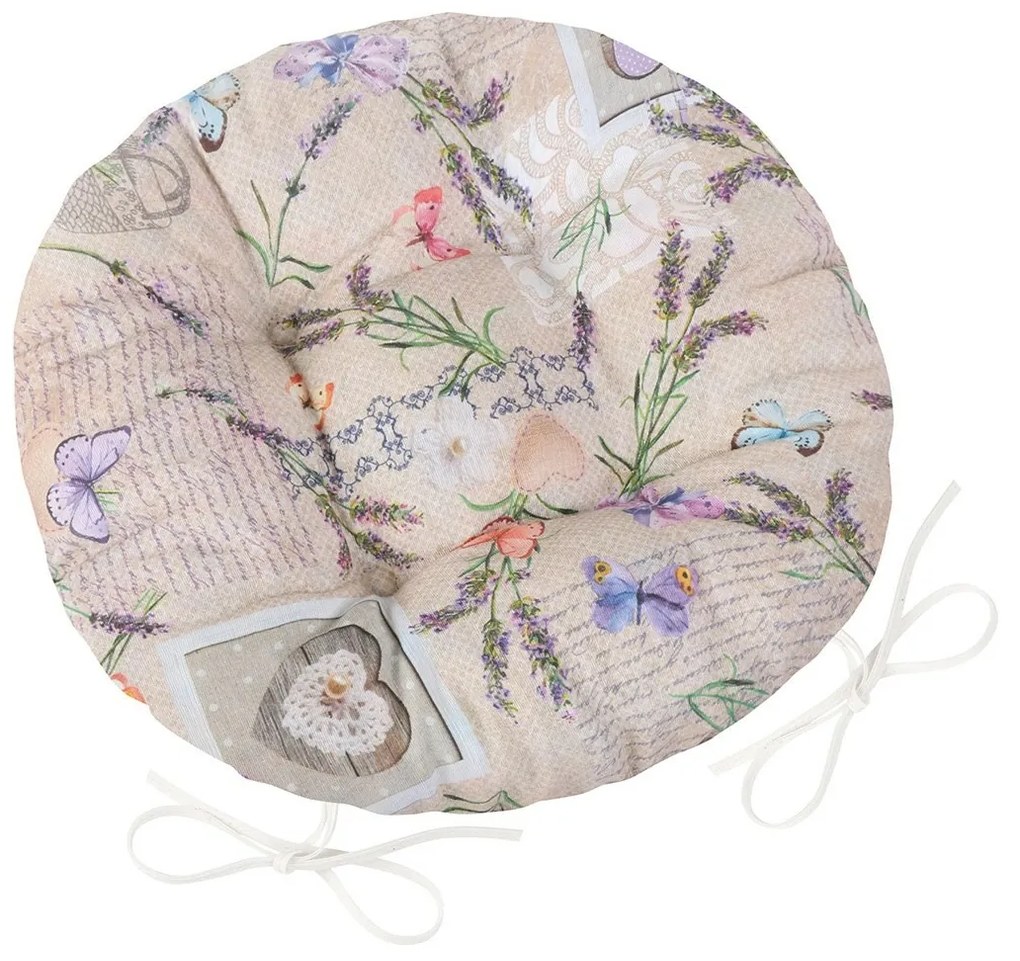 Pernuță rotundă Bellatex Ema Patchwork Lavandă, 40 cm