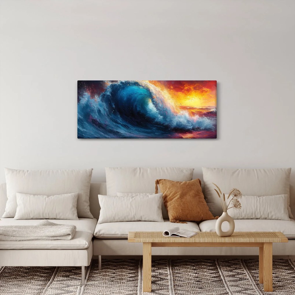 Tablou - Val în apus de soare (120x50 cm)