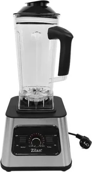 Blender inox Zilan ZLN2785, Vas din sticla 2L, 15 trepte viteza + pulse, Putere 1100W