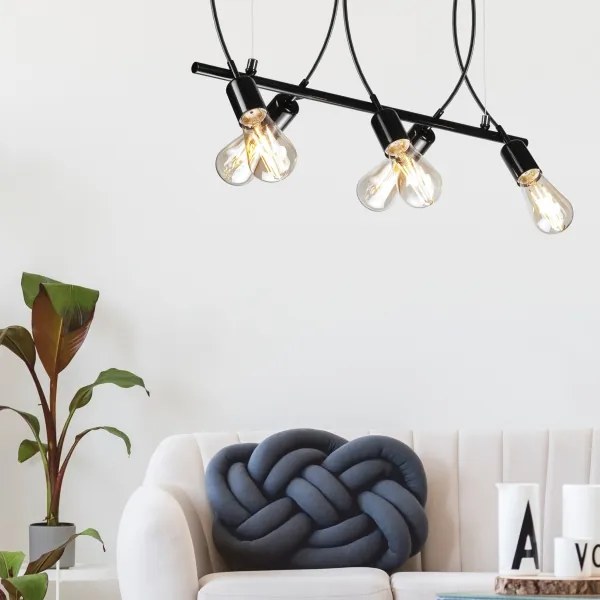 Lustră pe cablu TARO 5xE27/60W/230V neagră