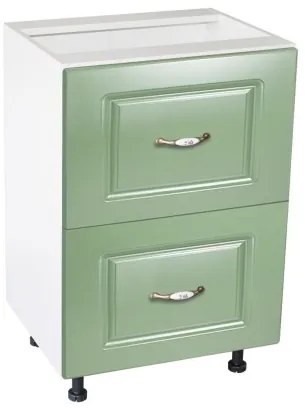 Corp inferior 50 cu 2 sertare metalice greutate Zebra MDF Verde