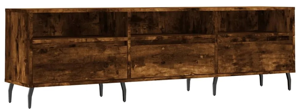 vidaXL Comodă TV, stejar fumuriu, 150x30x44,5 cm, lemn prelucrat