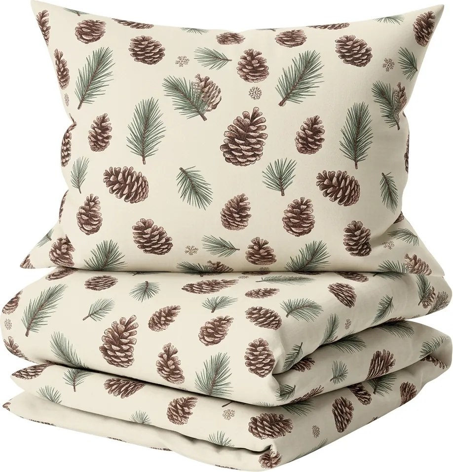 Lenjerie de pat din bumbac PINE CONES colorata Dimensiune lenjerie de pat: 70 x 90 cm | 140 x 200 cm