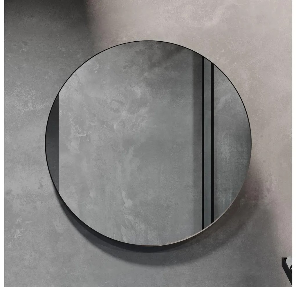 Oglindă de baie BATH DELUXE 01-080-09-02-00 BORGSTED d. 80 cm negru