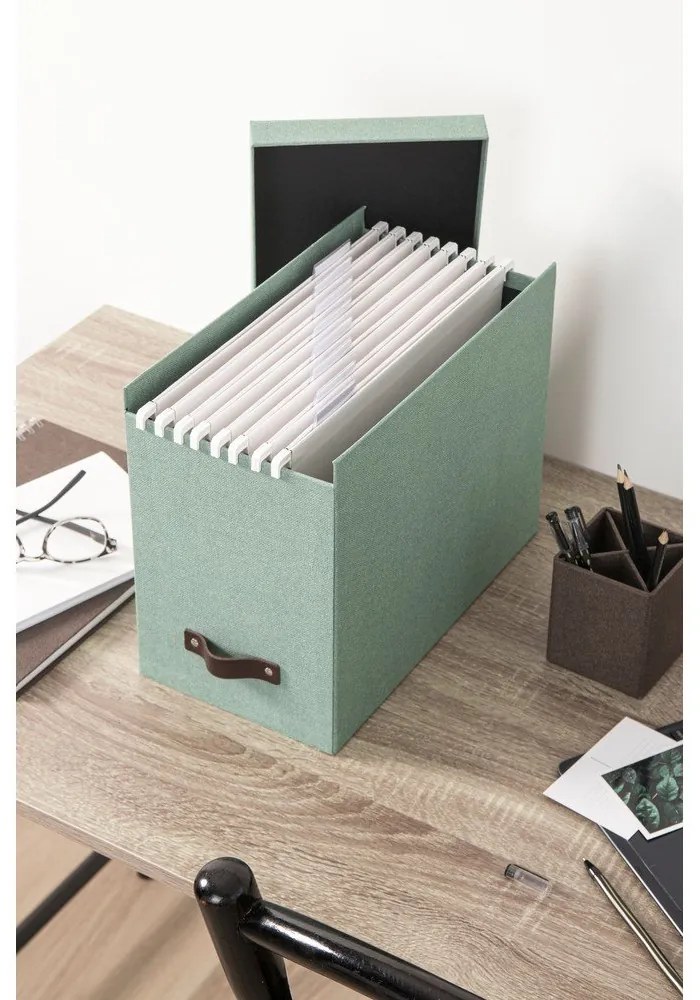 Organizator verde pentru documente din carton Johan Canvas Paper Laminate – Bigso