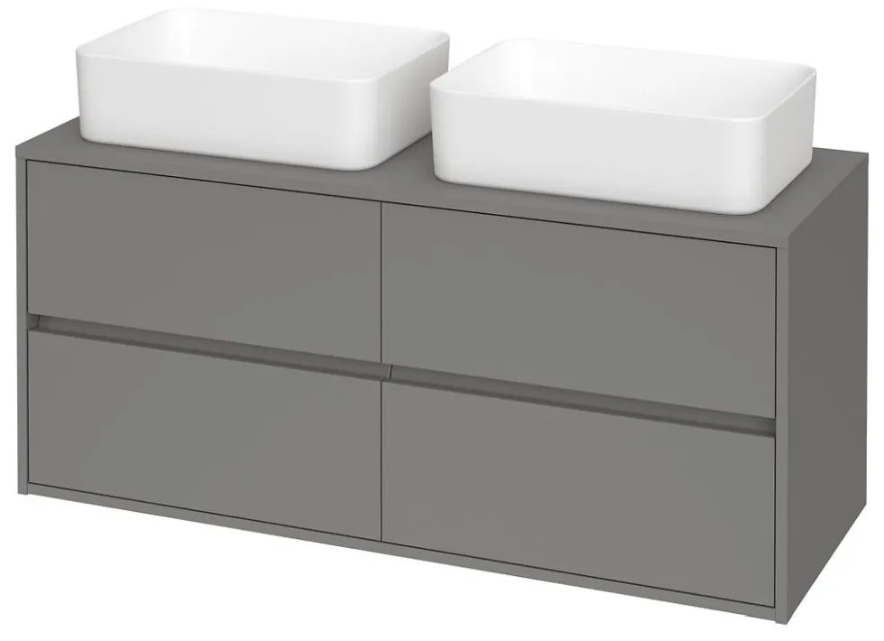Dulap pentru lavoar, 53x120x45 cm, 4 sertare, gri Gri