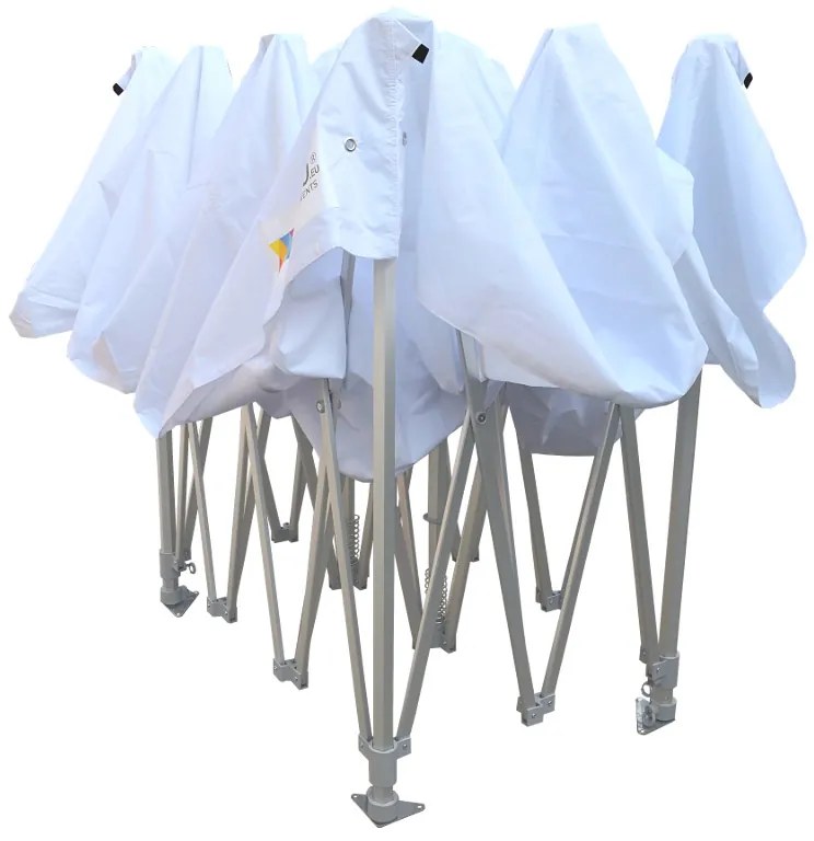 Cort de nuntă 3x6 m din aluminiu – Elegant și de montare rapidă - cu 3 pereți - Alb