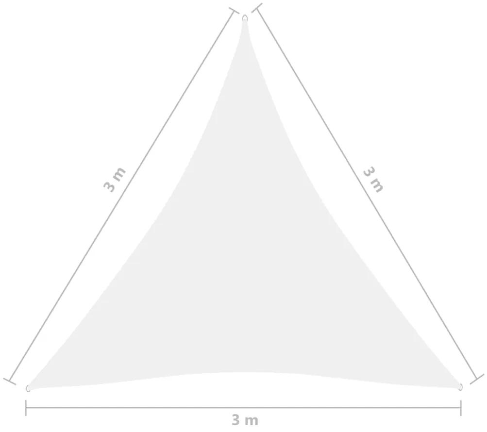 Parasolar, alb, 3x3x3 m, tesatura oxford, triunghiular Alb, 3 x 3 x 3 m