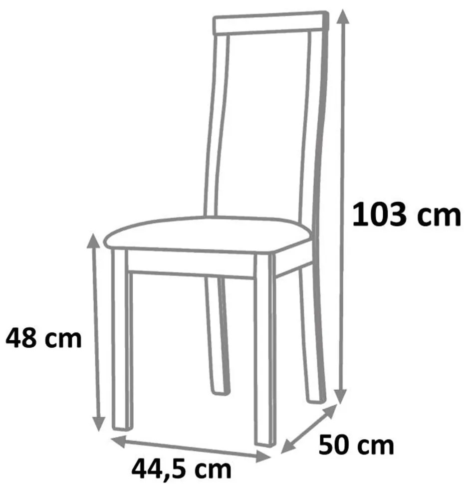 Scaun din lemn, nuc piele eco bej, DESI