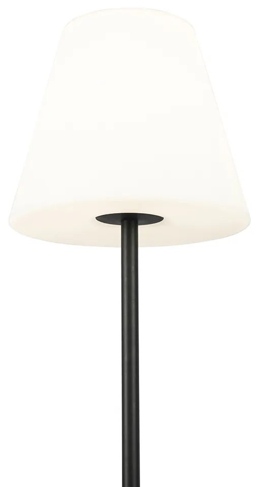 Lampă de podea inteligentă neagră cu abajur alb 35 cm IP65 inclusiv LED - Virginia