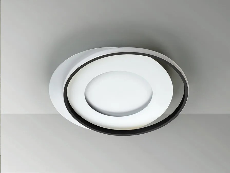 Lustra LED aplicata design modern circular Limbos alb/negru