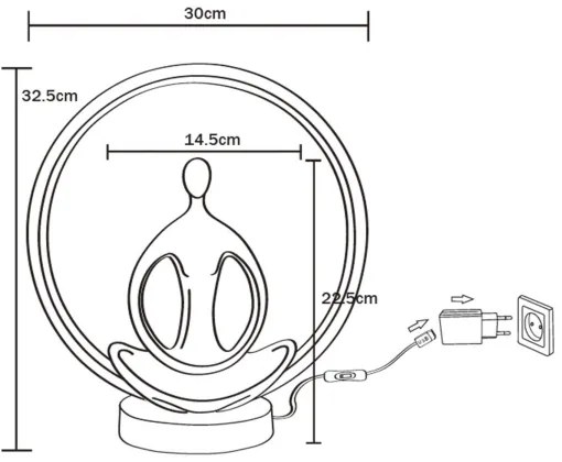 Lampă LED de masă Zuma Line ED81F134U YOGA LED/4W/5V negru/auriu
