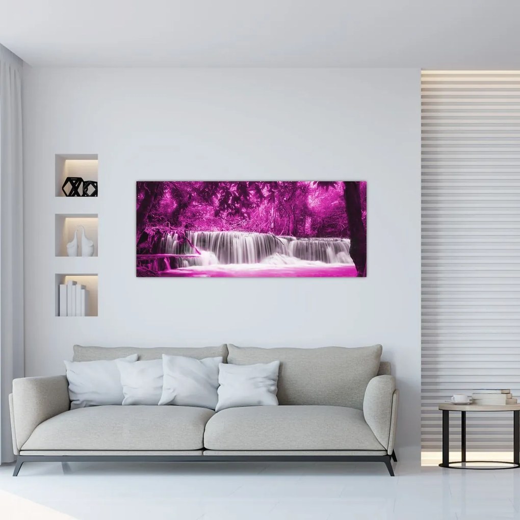 Tablou - Cascadă, violet (120x50 cm)