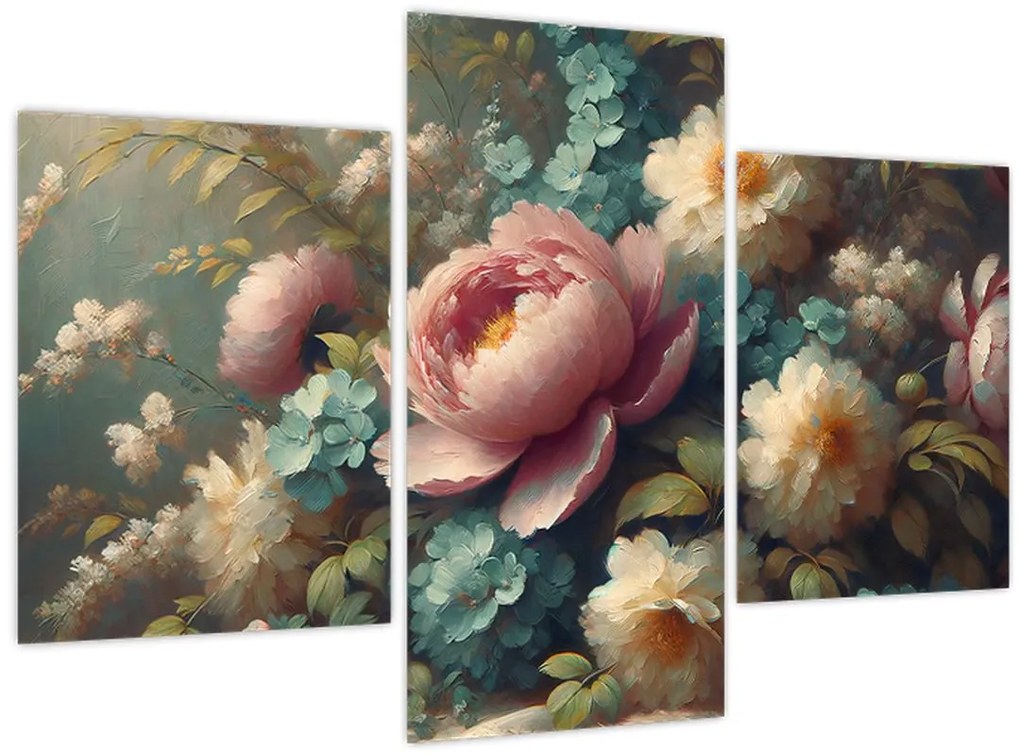 Tablou - Natură moartă cu flori - pictură (90x60 cm)