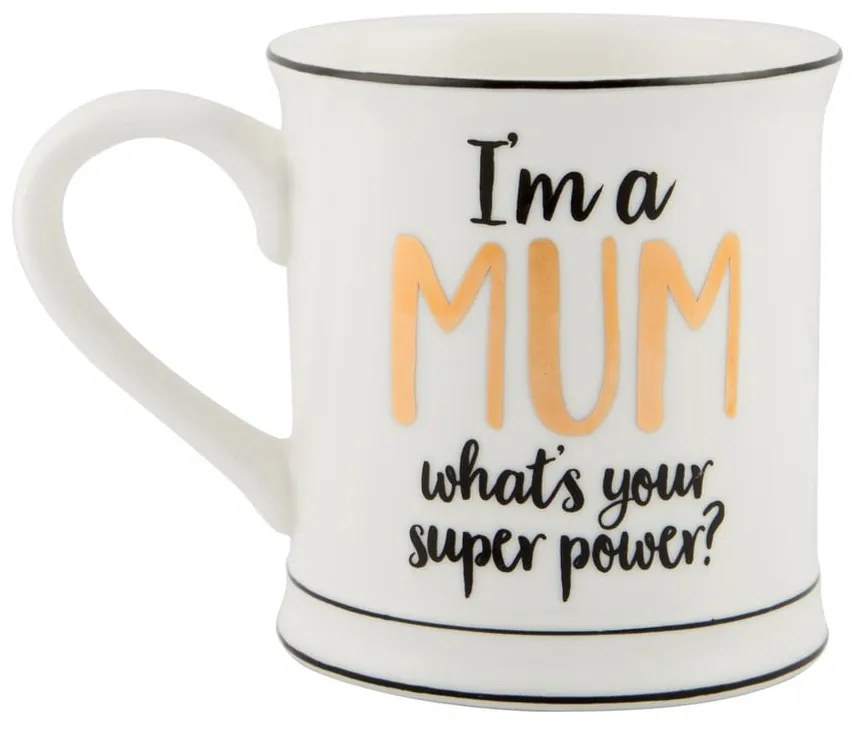 Cană din porțelan Sass & Belle Super Mum, 400 ml