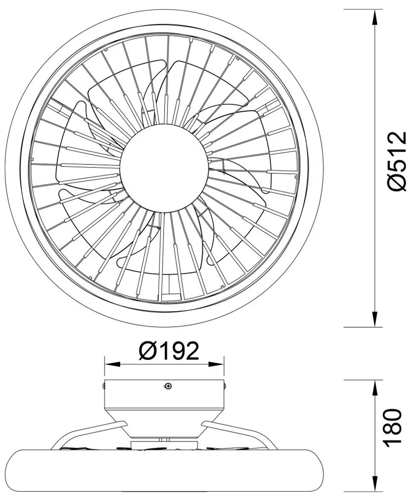 Lustra LED cu Ventilator si telecomanda TURBO alb