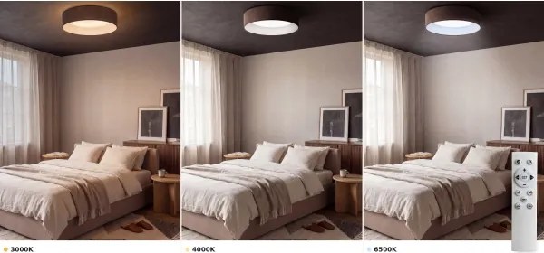 Brilagi - Lampă LED dimabilă VELVET SM. VARI 24W/230V 3000-6500K diam. 45 cm maro + telecomandă