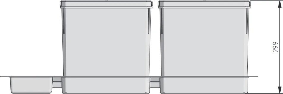 Cos gunoi incorporabil in sertar, GTV Axispace, colectare selectiva, pentru corp de 900 mm, gri antracit, 4 x 15 l Plastic, Gri antracit, L:824 mm;