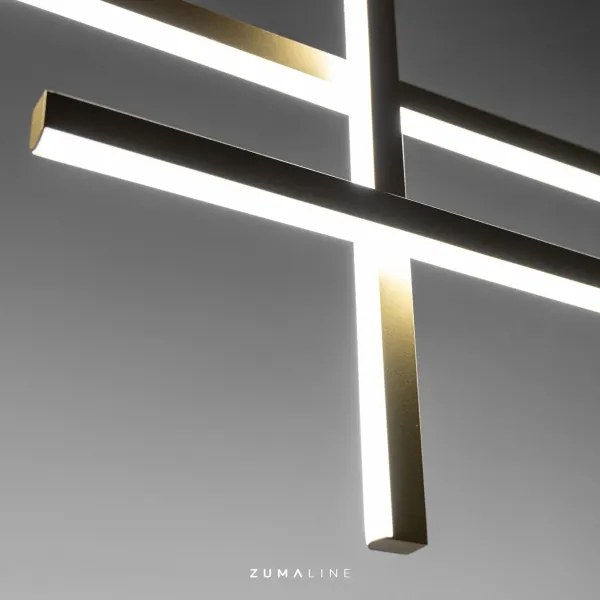 Lustră LED pe cablu Zuma Line 22008P-BK/GD EDGE LED/42W/230V 3000/4000/6000K