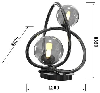 Lampă LED de masă NANCY Wofi 8014-205 2xG9/3,5W/230V negru/crom