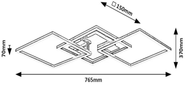 Lustră LED aplicată SIGURD LED/43W/230V crom lucios Rabalux 3200