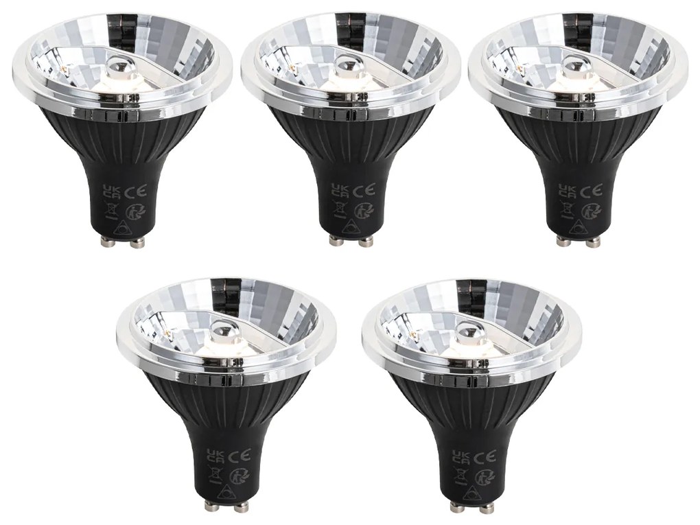 Set de 5 becuri LED GU10 reglabile 70mm 6.5W 600lm 2700K