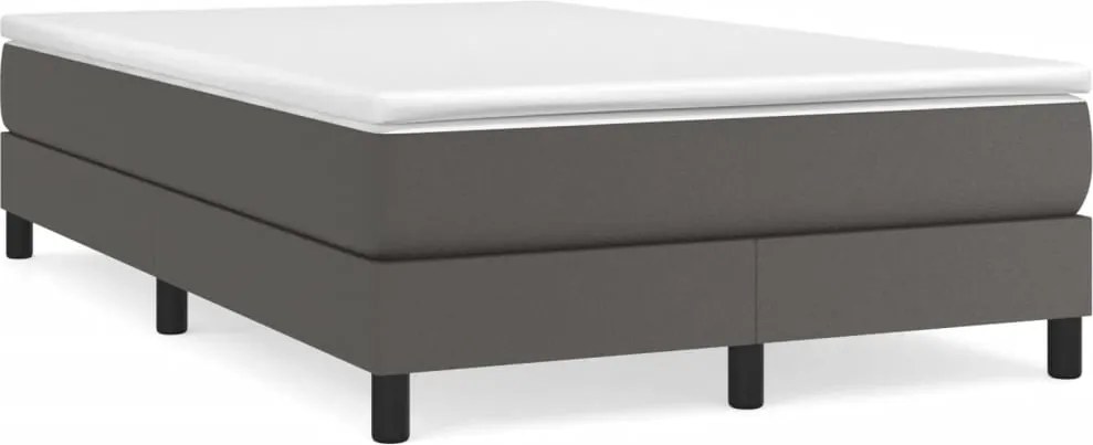 vidaXL Cadru de pat cu arcuri, gri, 120x200 cm, piele ecologică