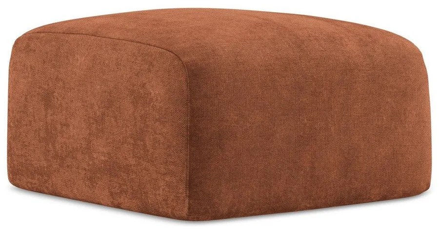 Taburet teracotă cu tapițerie din chenille Leila – Makamii