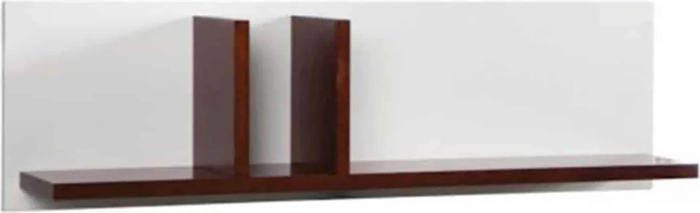 Poliță lemn masiv nuc Milan Alb-, 120 × 21,6 × 34 cm