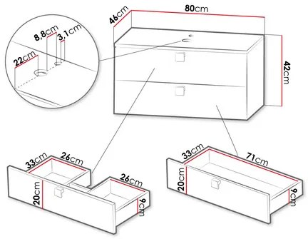 Dulap sub chiuvetă Petralonas 01 (Gri + auriu) . 1105906