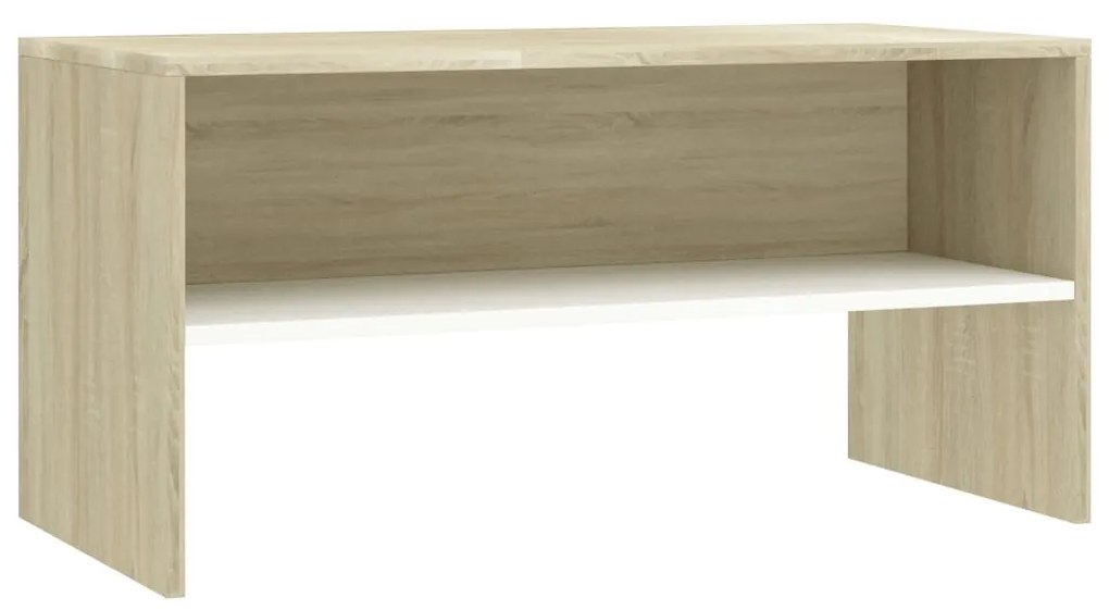800059 vidaXL Comodă TV, alb și stejar sonoma, 80 x 40 x 40 cm, PAL