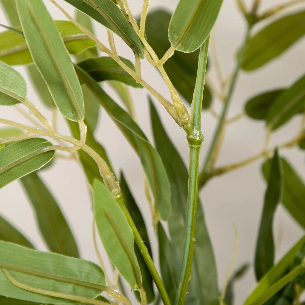 HOMCOM Plantă Artificială de Bambus Înaltă de 90 cm cu 504 Frunze din PEVA și PP Verde cu Ghiveci de Ciment Ø15x12.5 cm | Aosom Romania