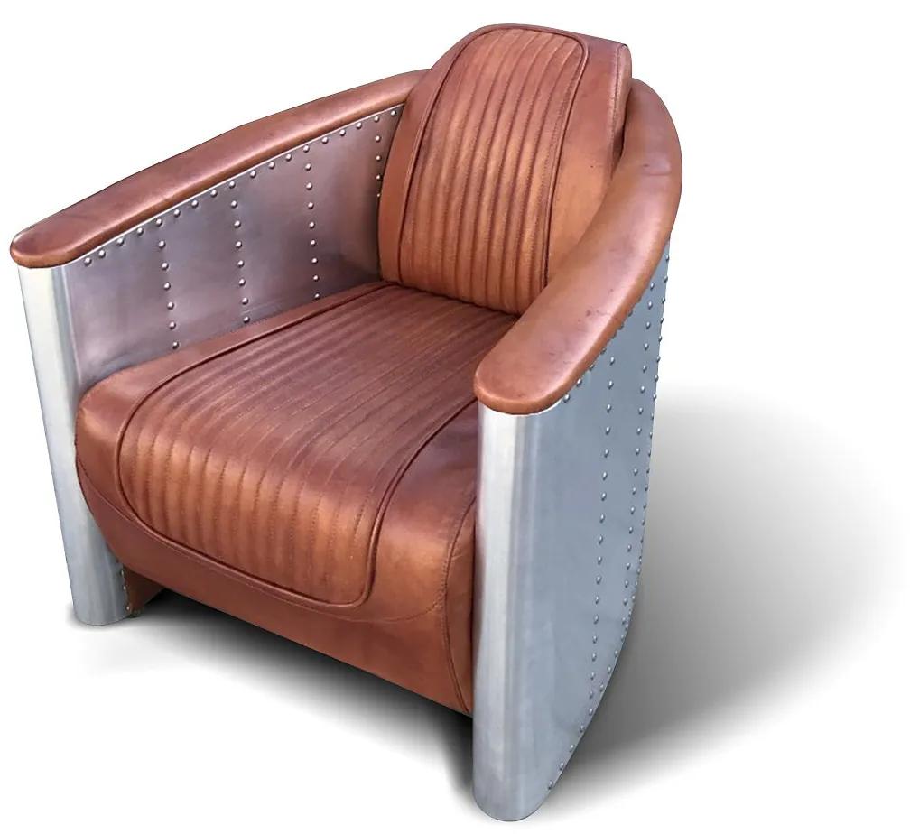 Fotoliu lounge din piele naturala ✔ model Aero CA