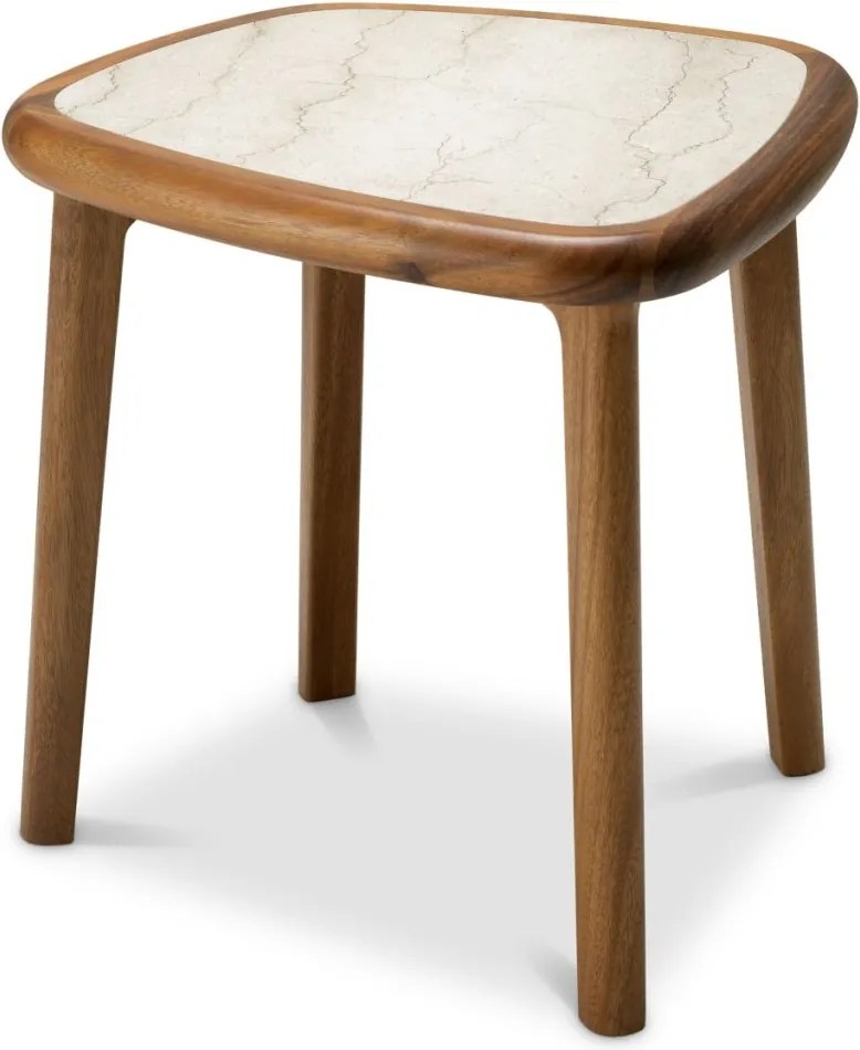 Masuta laterala LUX, Marmura, Lemn, Wilma