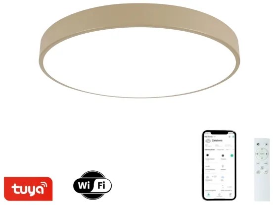 Brilagi - Lampă LED dimabilă POOL SMART, 60W, 230V, diam. 50 cm, Wi‑Fi Tuya, bej + telecomandă