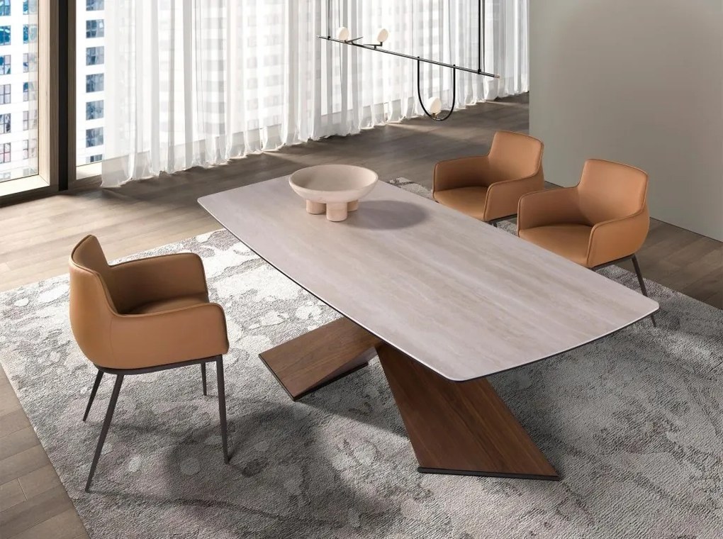 Scaun design LUX, Metal, Piele Sintetica Brown